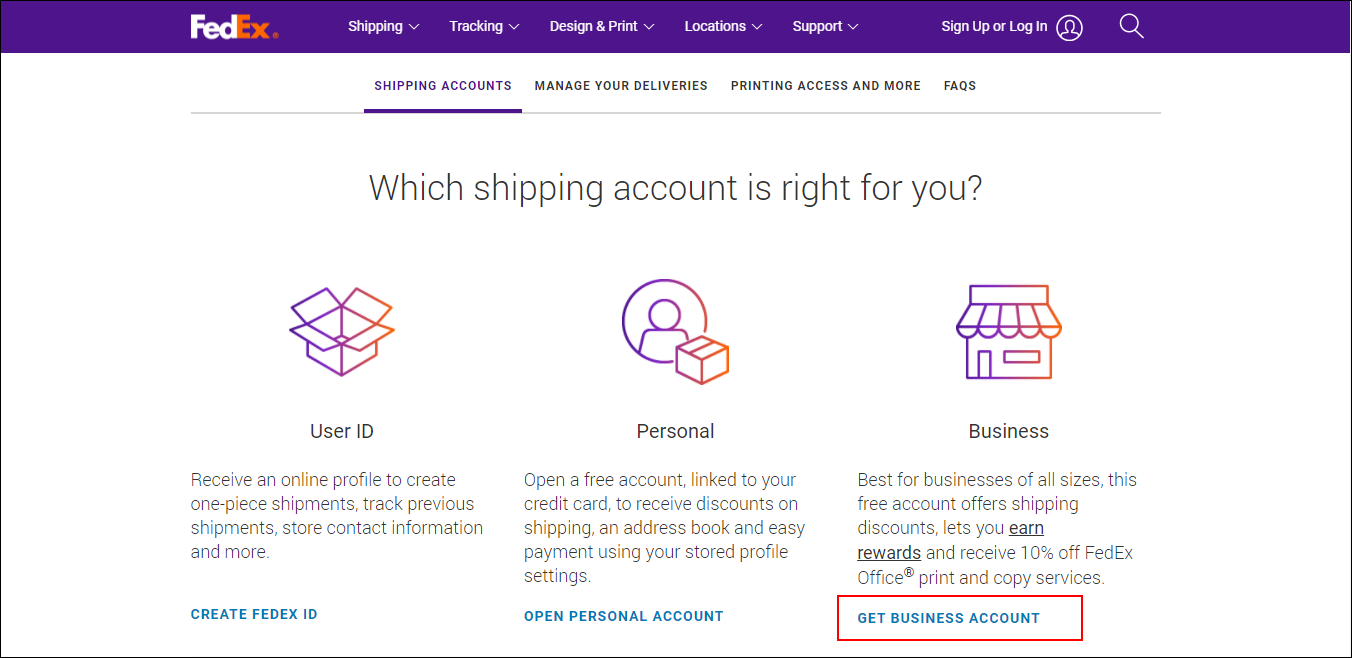 Obtain your FedEx Account Credentials | FedEx sign up
