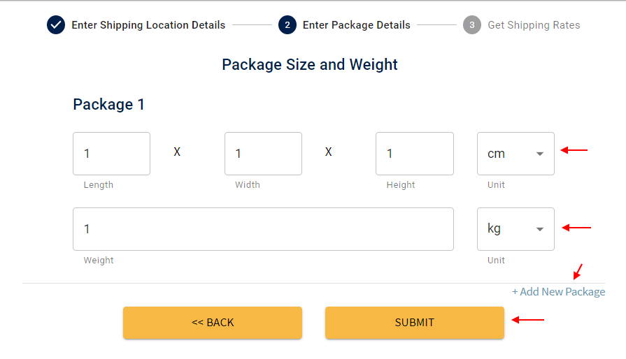 ReachShip shipping calculator | generating packages