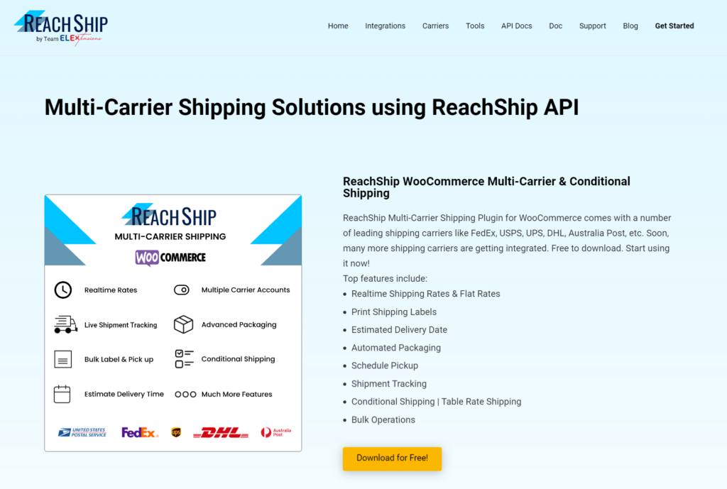 ReachShip Multi-Carrier API | Package Tracking API